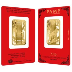 1 oz PAMP Suisse Lunar Monkey Gold Bar