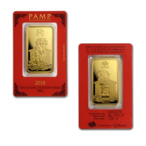100 Gram PAMP Suisse Lunar Dog Gold Ba