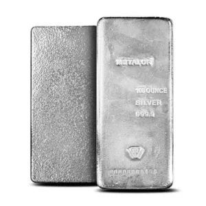 100 oz Metalor Silver Bar For Sale
