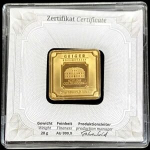 20 Gram Geiger Square Gold Bar For Sal