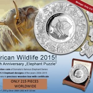 2015 1 Kilo Somalia Silver Elephant Pu