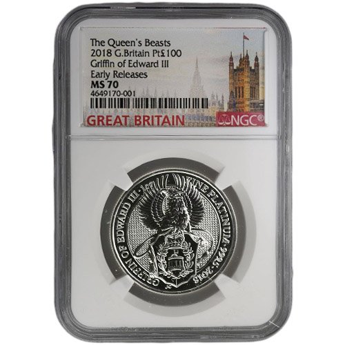2018 1 oz British Platinum Queens Beas