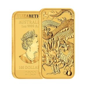 2022 1 oz Australian Rectangular Gold Dragon Coin (BU)