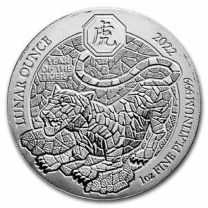 2022 1 oz Rwandan Tiger Platinum Coin
