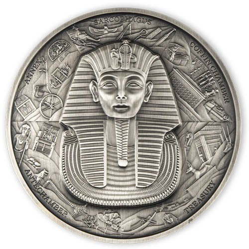 2022 500 Gram Antique Djibouti Silver 100 Years of Tutankhamun Puzzle Coin (Box + CoA) (4)