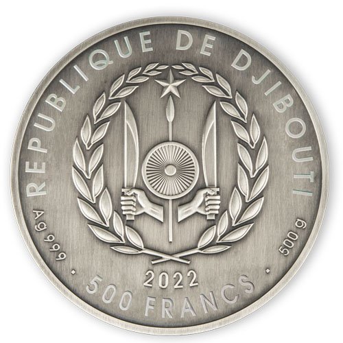 2022 500 Gram Antique Djibouti Silver 100 Years of Tutankhamun Puzzle Coin (Box + CoA) (5)