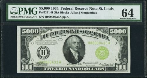 Buy 1934 $5000 Federal Reserve Note