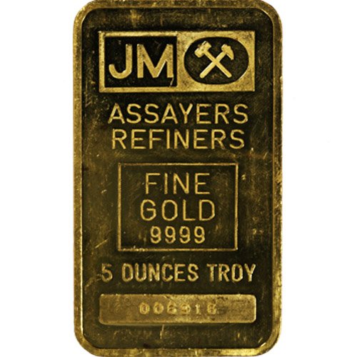 Buy 5 oz Johnson Matthey Gold Bar