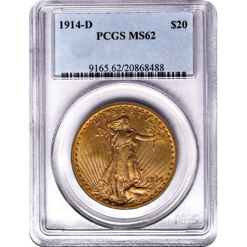 Pre-33 $20 Saint Gaudens Gold Double Eagle Coin MS62 (PCGS or NGC) (2)