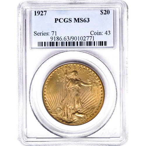 Pre-33 $20 Saint Gaudens Gold Double Eagle Coin MS63 (PCGS or NGC) (2)