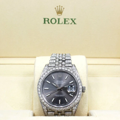 Rolex Datejust 41 41mm 126300 Jubilee Rhodium Dial Diamonds Bezel BoxPapers (2)