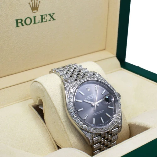 Rolex Datejust 41 41mm 126300 Jubilee Rhodium Dial Diamonds Bezel BoxPapers (3)