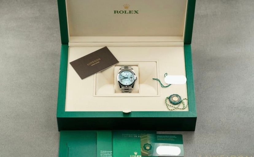 Rolex Day-Date 40MM Platinum Roman Ice