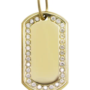 Dog Tag Pendant For Sale | 10K Gold | Customizable Size