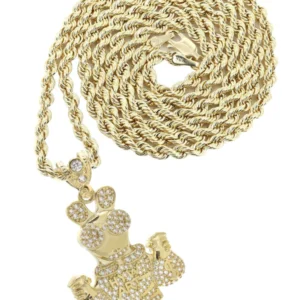10K Yellow Gold Ace Of Spades Necklace | Appx. 18 Grams