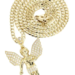 10K Yellow Gold Angel Necklace | Appx. 15.8 Grams