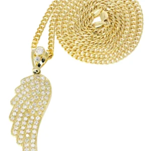 10K Yellow Gold Angel Wing Necklace | Appx. 18.4 Grams