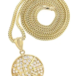 10K Yellow Gold Basketball Necklace | Appx. 16.2 Grams