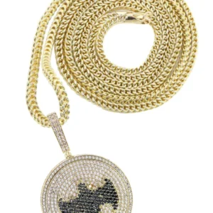 10K Yellow Gold Batman Sign Necklace | Appx. 20.6 Grams