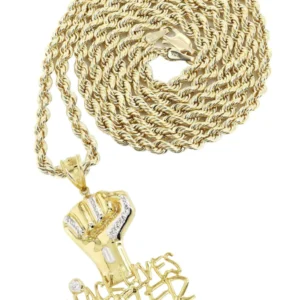 10K Yellow Gold Black Lives Matter Necklace | Appx 17 Grams