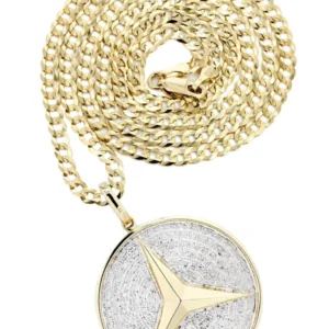 10K Yellow Gold Circle Diamond Necklace Diamond Necklace | 0.51 Carats