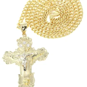 10K Yellow Gold Cross /Crucifix Necklace | Appx. 24.6 Grams