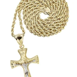 10K Yellow Gold Cross / Crucifix Necklace | Appx. 14.4 Grams
