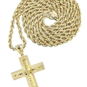 10K Yellow Gold Cross Necklace | Appx. 15.7 Grams