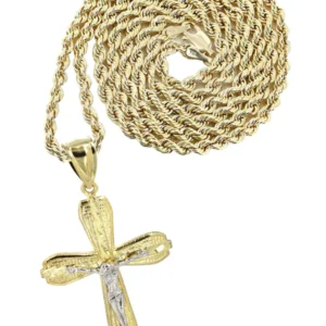 10K Yellow Gold Cross / Crucifix Necklace | Appx. 13.7 Grams