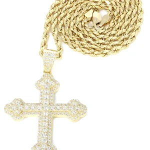10K Yellow Gold Cross Necklace | Appx. 12.4 Grams