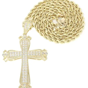 10K Yellow Gold Cross Necklace | Appx. 14.3 Grams