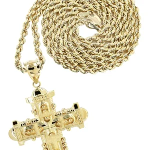 10K Yellow Gold Cross Necklace | Appx. 15.1 Grams
