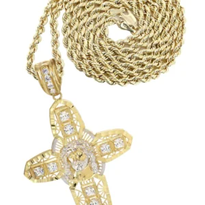 10K Yellow Gold Cross Necklace | Appx. 24.7 Grams