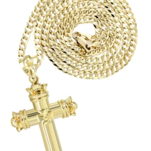 10K Yellow Gold Cross Necklace | Appx. 24.9 Grams