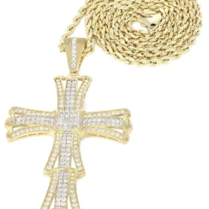 10K Yellow Gold Cross Necklace | Appx. 19 Grams