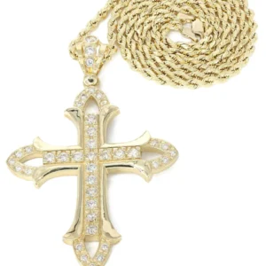 10K Yellow Gold Cross Necklace | Appx. 17.6 Grams