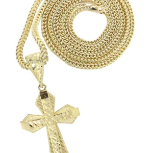 10K Yellow Gold Cross Necklace | Appx. 13.7 Grams