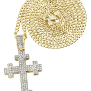 10K Yellow Gold Cross Necklace | Appx. 16.8 Grams