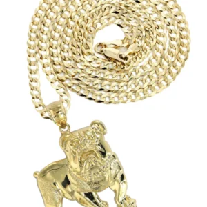 10K Yellow Gold Dog Necklace | Appx. 17.2 Grams