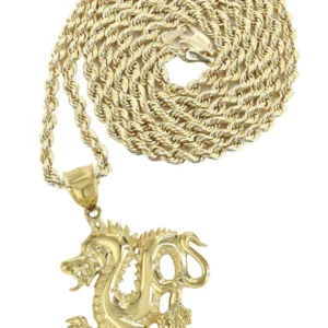 10K Yellow Gold Dragon Necklace | Appx. 18.9 Grams