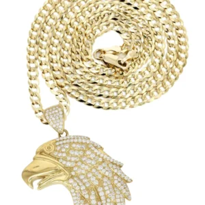 10K Yellow Gold Eagle Head Necklace | Appx. 20 Grams