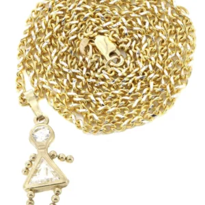 10K Yellow Gold Fancy Link Children Necklace | Appx. 3.3 Grams