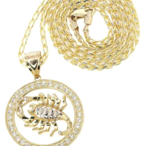 10K Yellow Gold Fancy Link Scorpio Necklace | Appx. 14.5 Grams