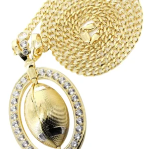 10K Yellow Gold Football Necklace | Appx. 43.1 Grams