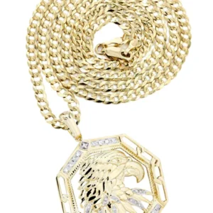 10K Yellow Gold Hawk Diamond Necklace Diamond Necklace | 0.58 Carats