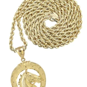 10K Yellow Gold Horse Necklace | Appx. 21.1 Grams