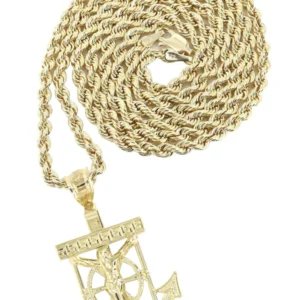 10K Yellow Gold Jesus Anchor Necklace | Appx. 12.6 Grams
