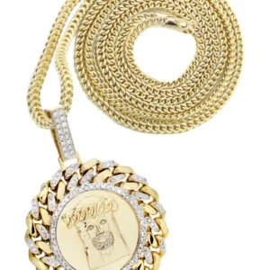 10K Yellow Gold Jesus Head Diamond Necklace | 1.8 Carats