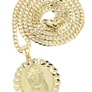 10K Yellow Gold Jesus Piece Necklace | Appx. 16.3 Grams