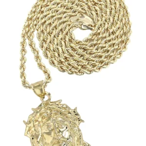 10K Yellow Gold Jesus Piece Necklace | Appx. 19 Grams